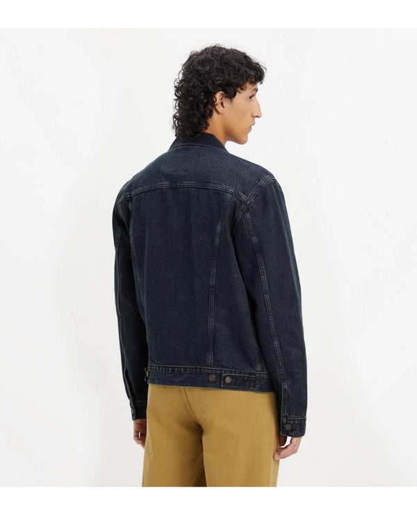 Veste Trucker Bleu Noir